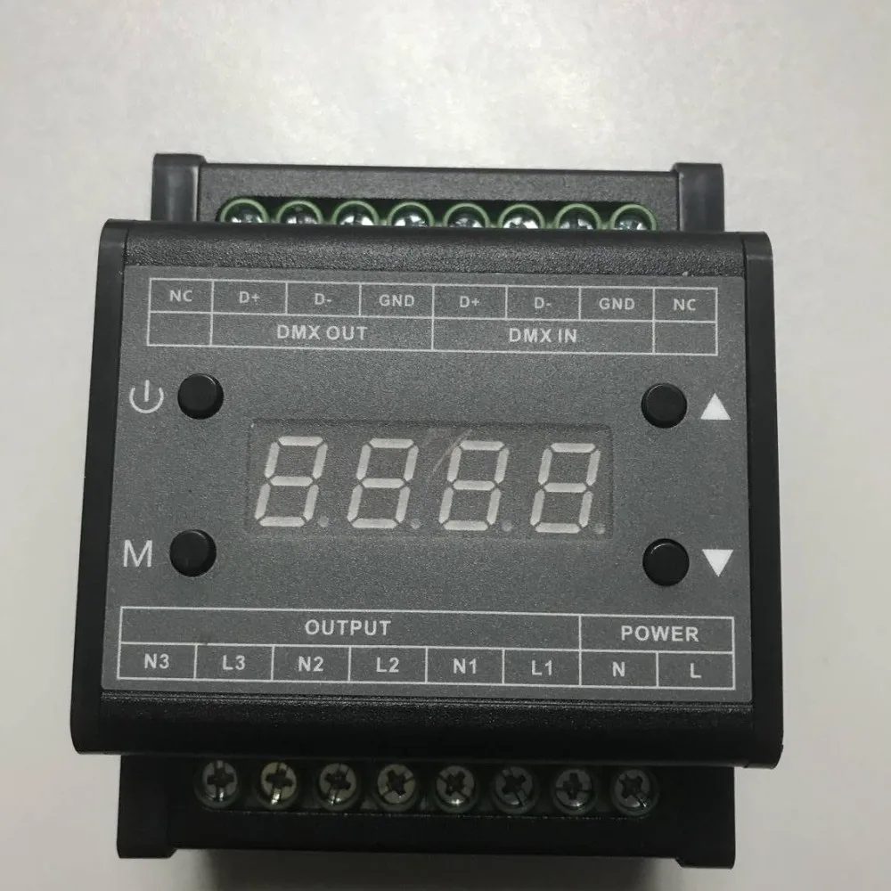 DMX302 DMX симисторный LED регулятор яркости DMX512 задней кромки AC90-240V высокого напряжения 3CH x1A/CH для светодиодные панели свет