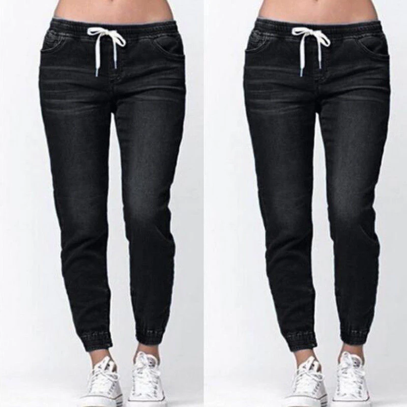 Women's Jeans Women Denim Pencil Pants Women Elastic Waist Trousers Ladies Oversized Denim Pants Women Summer Casual Jeans