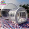 3m Diameter Inflatable Transparebt Camping Tent,0.6mm Pvc Inflatable Air Bubble Tent With Frame Tube Entrance 2