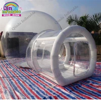 3m Diameter Inflatable Transparebt Camping Tent,0.6mm Pvc Inflatable Air Bubble Tent With Frame Tube Entrance 2
