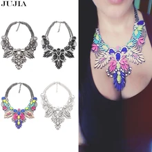 4 colores Único collar colgante Chunky colar joyería de boho maxi kettingen femme mujer crystal bijoux Declaración Collar para Las Mujeres