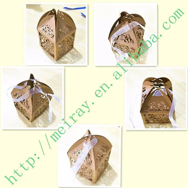 200 шт./лот вырезанные лазером сердечки формы розовые конфеты подарок упаковка бумажная коробка с бесплатным пользовательские имена и дата для продажи