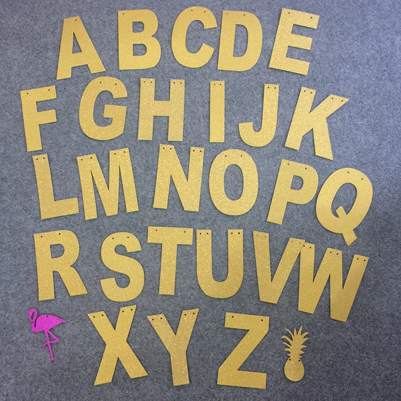 

1Pcs Glitter Gold Paper Letter Hanging Garland Banner English Alphabet Letter Birthday Wedding Home Party Decoration