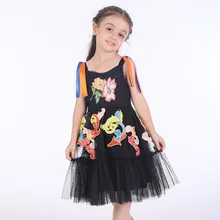 Нарядное платье для девочек; одежда для малышей с цветочной вышивкой; Детские платья для девочек; летняя одежда; кружевное платье принцессы; Vestidos