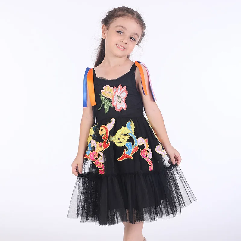 

Girls Party Dress Toddler Clothing Flower Embroidery Kids Dresses for Girls Summer Clothes Princess Lace Dress Children Vestidos