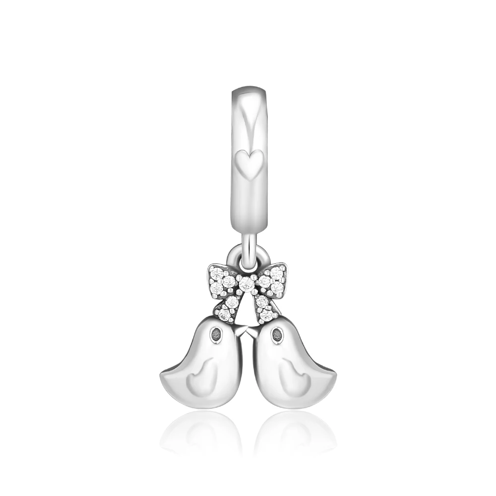 

Real 925 Sterling Silver Jewelry Love Bird Dangle Charm Beads Fits Pandora Bracelets Bangles Women Beads for Jewelry Making A032