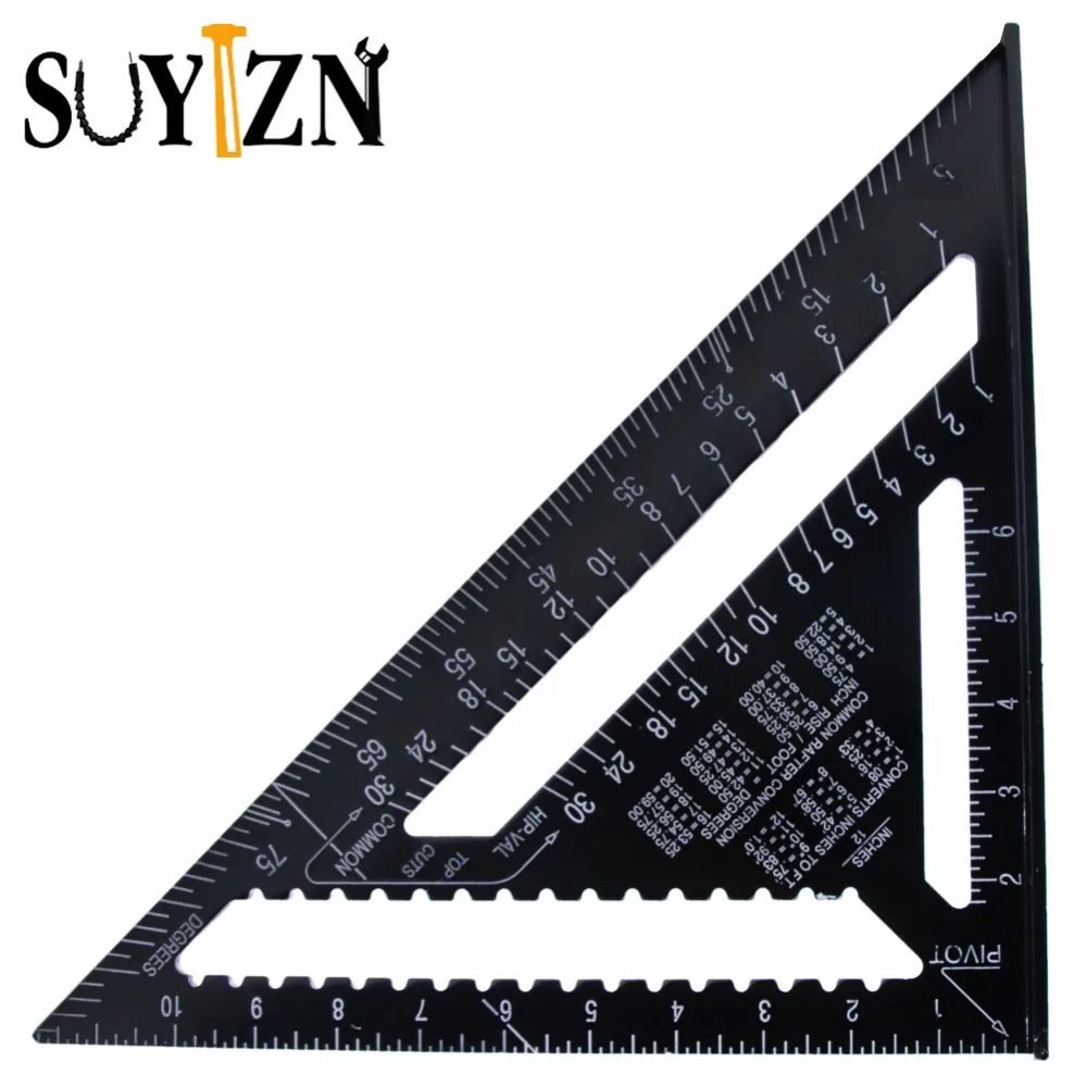 

12" Woodworking Square Triangle Ruler Tools Carpenter Quick Premium Read Rafter Speedlite Layout Tool Speed Square Angles ZK228