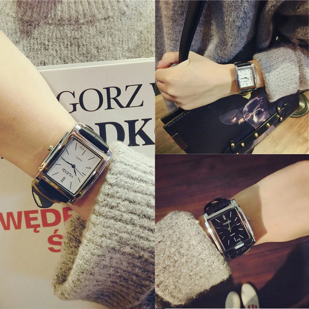 Men's Women's Watch Temperament Retro Square Leather Wild Leisure Literary Student Couple Watch Lover's Watch Couple Watches Men's Women's Watch Temperament Retro Square Leather Wild Leisure Literary Student Couple Watch Lover's Watch Couple Watches