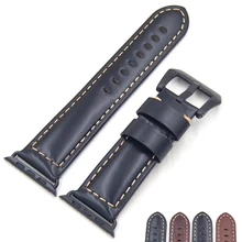 Fast delivery Thick Men top quality Genuine Leather Watch band Strap For Apple Watch Band Series 1 2 3 iwatch 38 42mm watchbands
