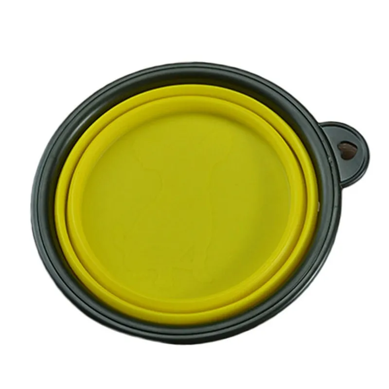 17.5*7cm Dog Bowl Portable Foldable Collapsible Silicone Pet Cat Dog Food Water Feeding Dog Feeder Bowls With Hook