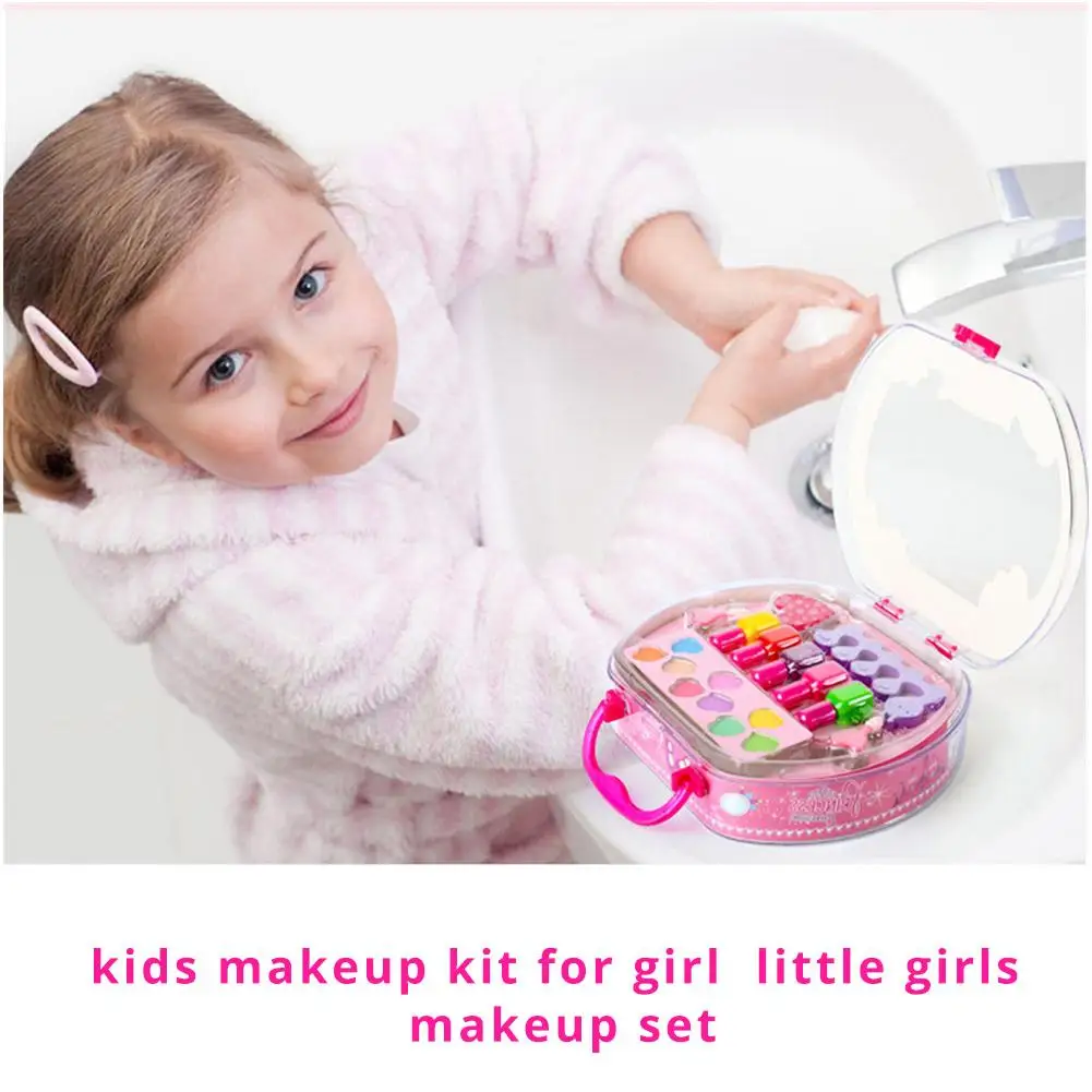 Набор детской косметики, сумка-тоут, сделай сам, макияж, ролевые игры, игрушки для принцесс, девочек, макияж, игры, детский лак для ногтей, безопасный, нетоксичный