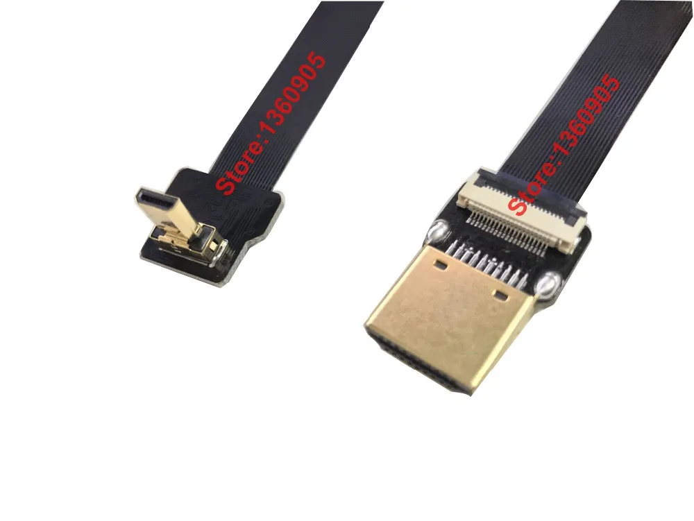 40 см/50 см/60 см/80 см/1 м ультра тонкий кабель HDMI FPV-системы Micro мужской до 90 градусов к Стандартный typea мужской прямой(обратный socket