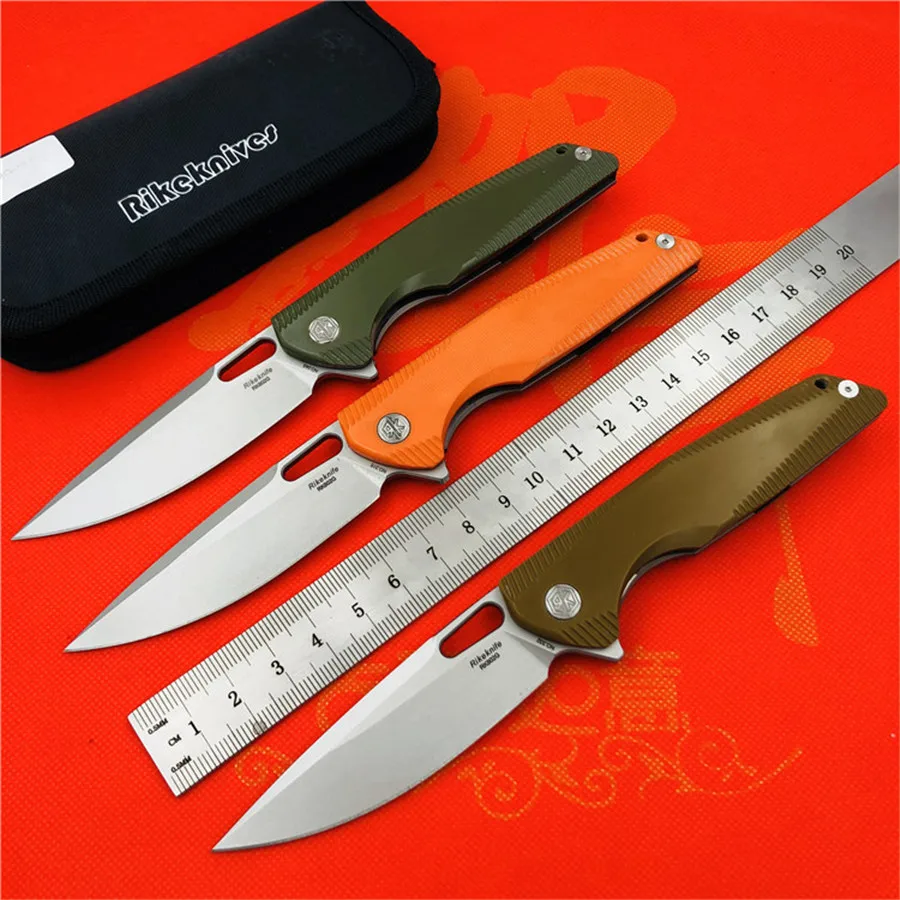 Складной нож Rike RK802G титановая ручка G10 из стали 154 см походный охотничий карманный
