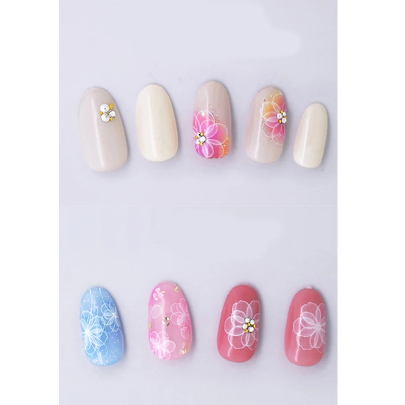 1 лист NailMAD Lotus стикер для ногтей белый прозрачный цветок стикеры 3D на ногти Nail Art переводные наклейки на ногти