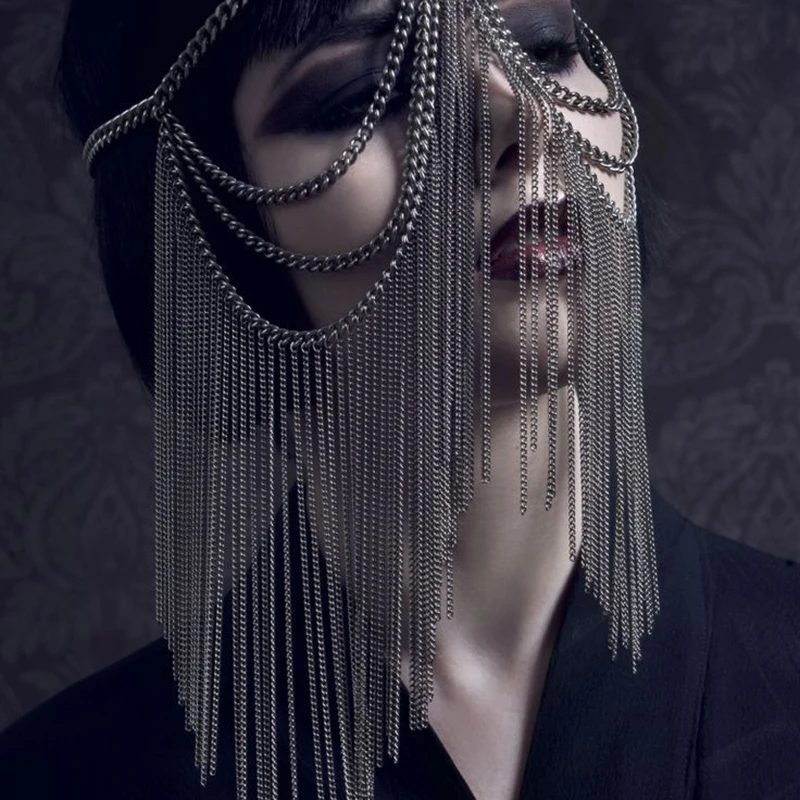 

Fashion Punk Style Head Chain Jewelry Gold Alloy Headwear Head Chain Halloween Masquerade Headwear Jewellery for Women