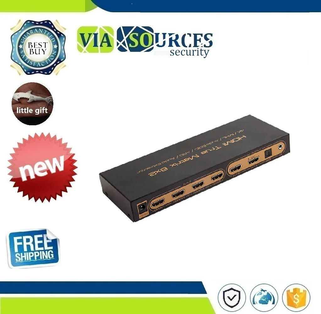 

6x2 HDMI Matrix PIP 1.4V 4K*2K 3D Audio EDID/ARC/Audio Extractor 5.1CH switch splitter 6 input 2 output converter for HDTV 06M1