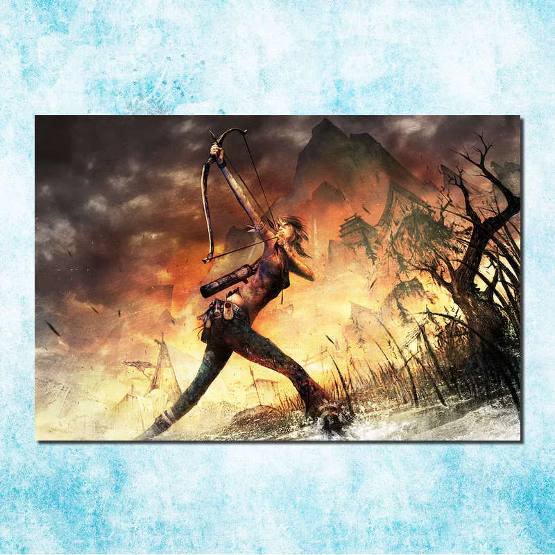 Tomb Raider Лара Крофт Искусство Шелковый Холст печати плакатов 13x20 24x36 дюймов новая игра стены картину дома номер(больше)-4 - Цвет: click