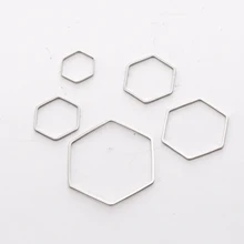 SUTI 50 шт./лот позолоченные медные шестигранные аксессуары Простые геометрические серьги подвески DIY ювелирные изделия ручной работы