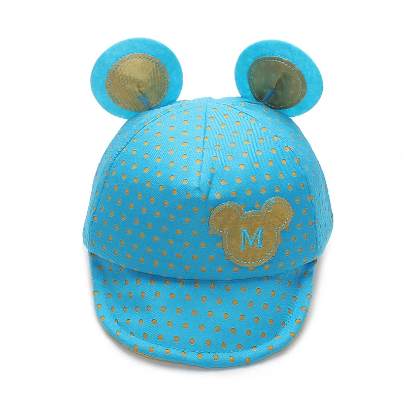 New Baby Caps Mouse Cotton Girls Boys Cap M Baseball Sun Hat With Ear Spring Summer Baby Hats For Boy Girl 2017 Baby Accessories (2)