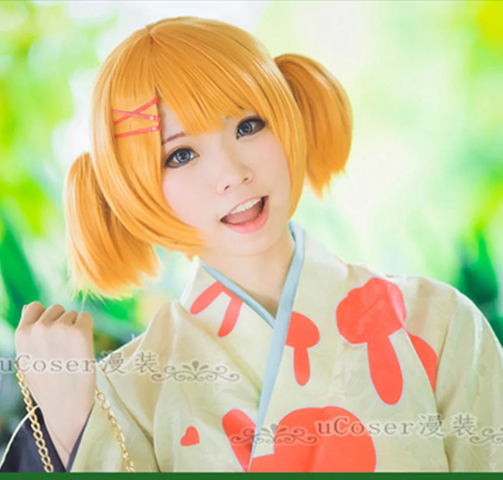 New New High Quality Thick Short Orange Wigs Women Anime