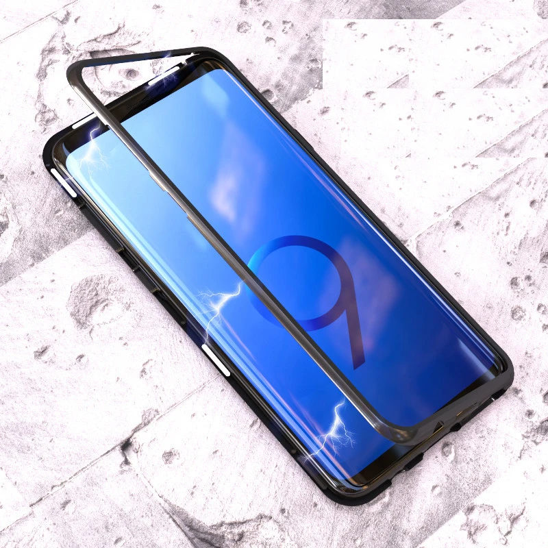 Магнитный адсорбционный чехол для Samsung Galaxy S7 Edge S8 S9 Plus чехлы с металлическим