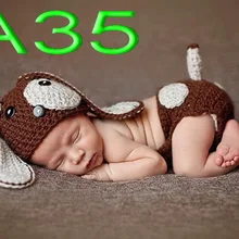 50 комплектов, Детские ручной работы связанные крючком собаки/шапка для щенка с подгузниками/шорты для новорожденных фото реквизит NB-3M хлопок