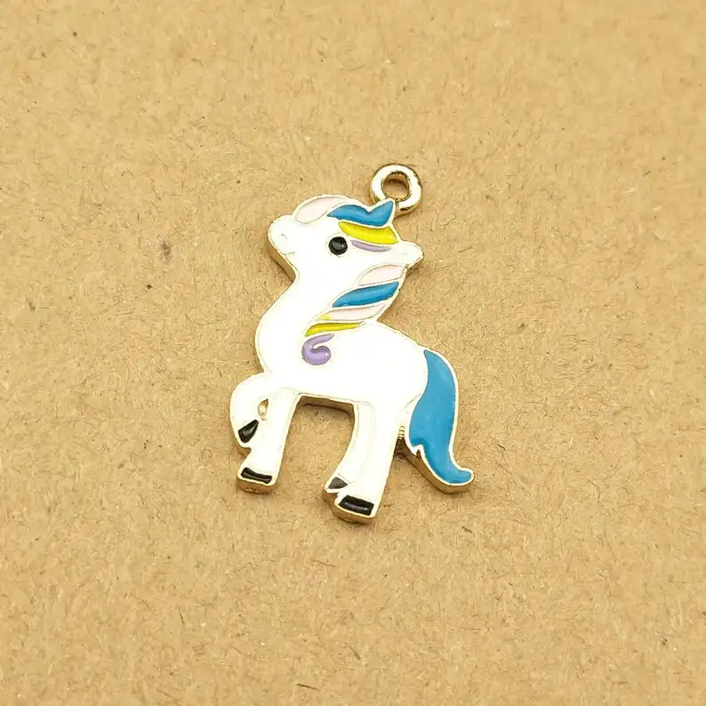 

10pcs 18x28mm enamel unicorn charm for jewelry making fashion charm bracelet charms DIY findings necklace pendant