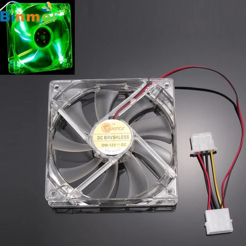 Game MAX 120mm 12CM 4 x LED Green Case Cooling Fan 3 4 Pin Computer cooler