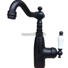 Черная масляная втираемая бронзовая Одиночная Вращающаяся ручка носик кухонный кран для раковины и смеситель для ванной комнаты csf105