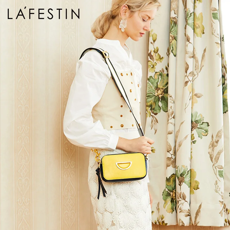 

La Festin bags for women 2019 new Leather small square bag wide shoulder strap shoulder crossbody bag for women bolsa feminina