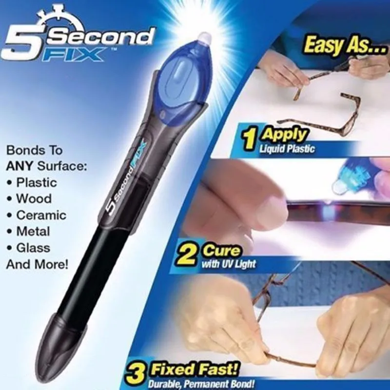 5 Second Fix UV Light Repair Tool с клеем Super Powered жидкий пластик сварки соединение