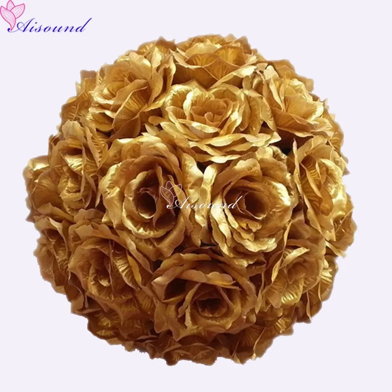 Gold wedding flowers ball