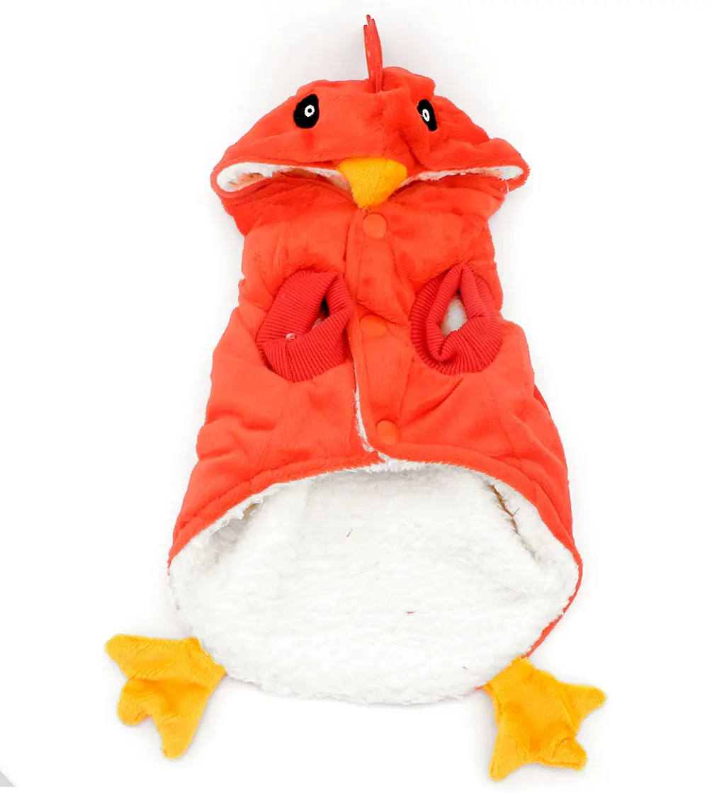 

Small Dog Clothes Chick Costume Fancy Dress Puppy Cat Dog Pajamas Hooded Jacket Fleece Winter Coat