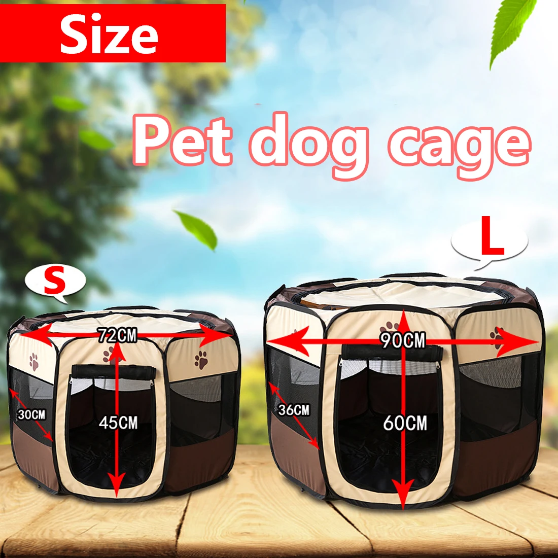Economici Cane Tenda Portatile Pieghevole Pet tenda Casa Del Cane Gabbia Gabbia Gabbia del Cane Box Cucciolo Canile Funzionamento Facile Ottagonale Recinzione Esterna Forniture