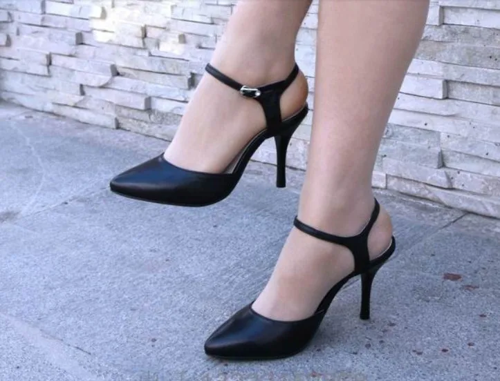 Kvoll женские туфли на шпильке и на ремешке с пряжкой большие размеры(34–46) босоножки на высоком каблуке из натуральной кожи туфли-лодочки