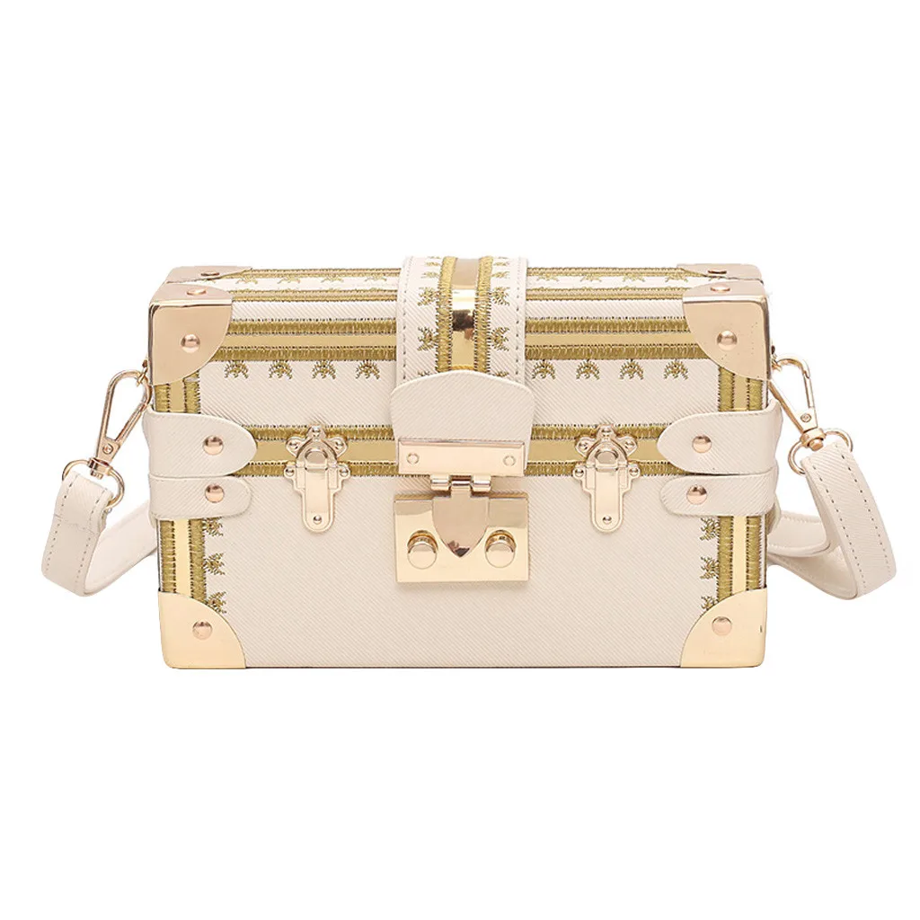 

Autumn 2019 Hot Sale Women Retro Shell Messenger Bags Lady Exquisite white Crossbody Bags High-class Design Trunk Bags for women