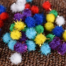 10mm DIY Gold thread Soft Pom Poms balls Fluffy Multi option Pompoms Wedding Decoration Accessories 100pcs/lot