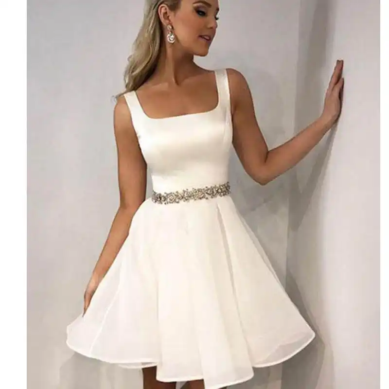 white reception dress