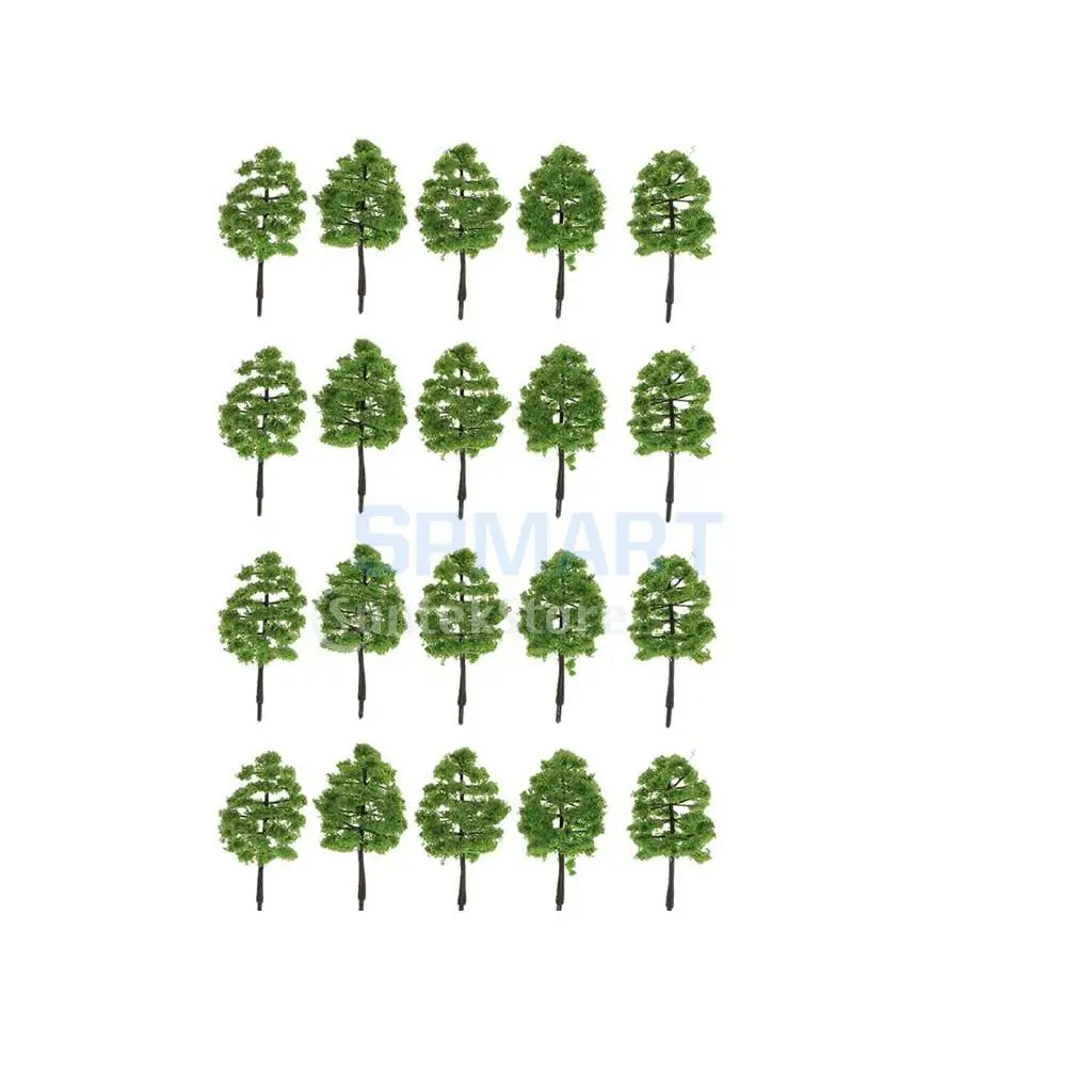 120pcs Painted Model Green Trees+Passenger Figures Set for Train Scenery DIY