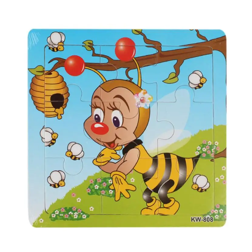 Cute Bee Wooden Puzzle Kids Children Jigsaw Education And Learning