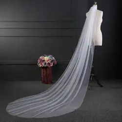 2x1,5 м 1 ярус женский минималистский простой сплошной цвет свадебная фата собор Длина шлейфом фотография с расческой