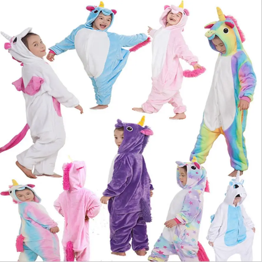 2017 Cute Unicorn Pajamas Autumn Winter Homewear Unicornio Children's