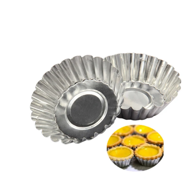 10pcs Egg Tart Mold Cake Aluminium Alloy Tart Mould Baking Tool Cupcake Egg Tart Fruit Tart Mold