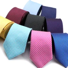 Для мужчин 7 см красочные шеи классический мужской галстук из ткани в горошек или в полоску клетчатый жаккардовый полиэстерный галстук, деловой, банкетный ужин галстук-бабочка подарок аксессуар