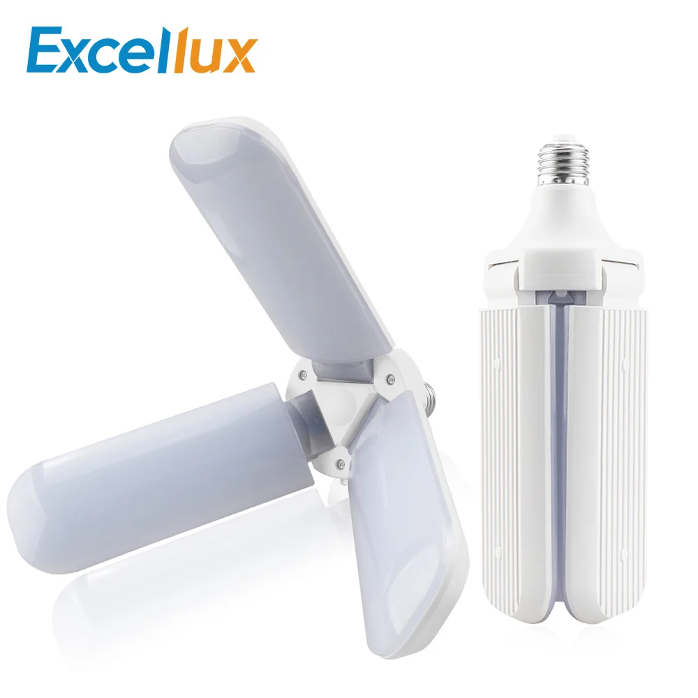 

95V-265V 45W E27 LED Bulb Energy Saving Light Bright Foldable Fan Blade Angle Adjustable For Living room Ceiling Lamp Cold White