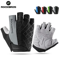 ROCKBROS Half Finger Cycling Gloves Breathable Shockproof MTB Mountain Bike Gloves Mens Outdoor  Bicycle Riding Mittens 1