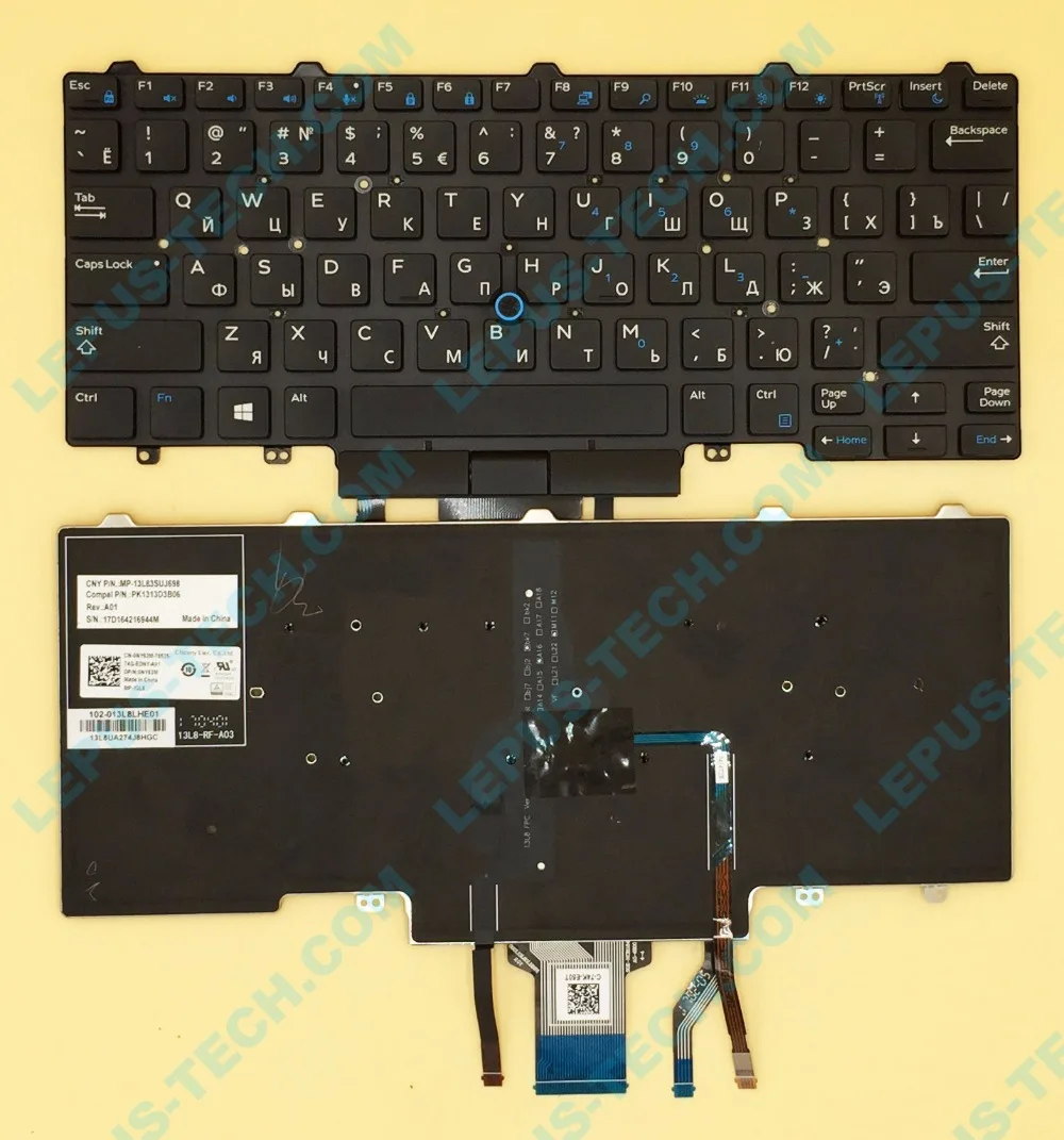 

Original RU Russian Keyboard for DELL Latitude E3340 E5450 MP-13L83SUJ698 3340 E7450 keyboard with backlight