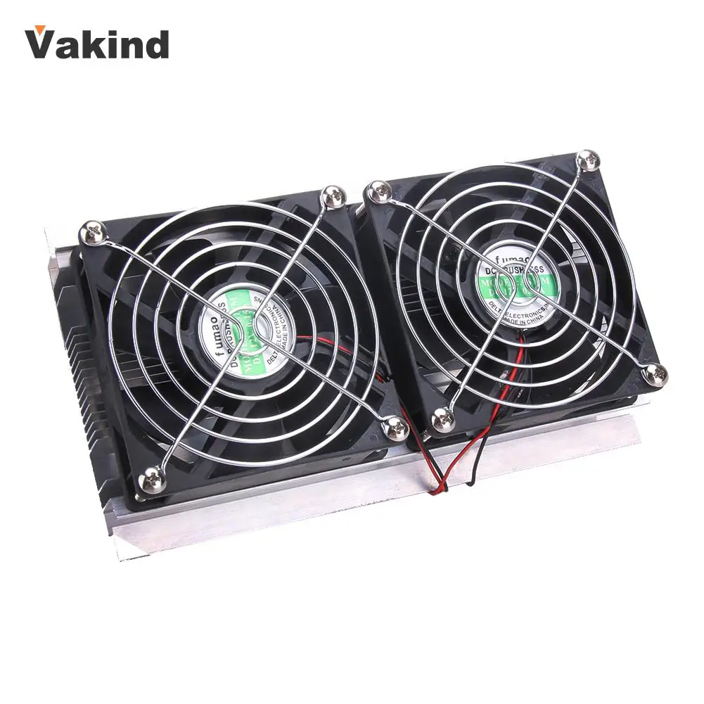 

Thermoelectric Peltier Refrigeration Cooling System Kit Cooler 2 x Double Fan DIY Computer Components New