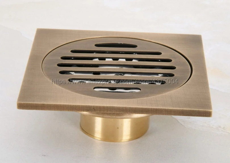 Floor Drain Cover Colander Shower Waste Drainer Antique Brass Bathroom Kitchen Colander Floor Drains Bathroom Accessories Nhr047