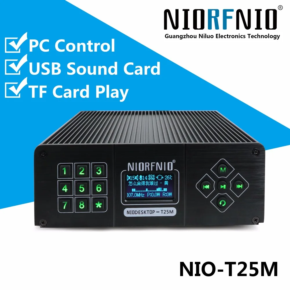

New Arrival T25M 0~25 Watt Power Transmitter PLL FM Radio Station Kit+ Audio Cable+USB line+Anti-collision Antenna